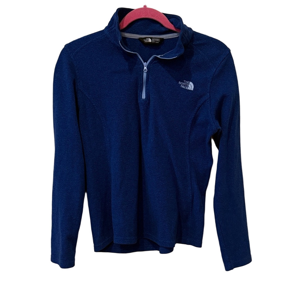 The North Face blue quarter zip pull over, medium